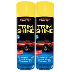 Stoner Car Care Trim Shine aerosol applying even coverage to trim