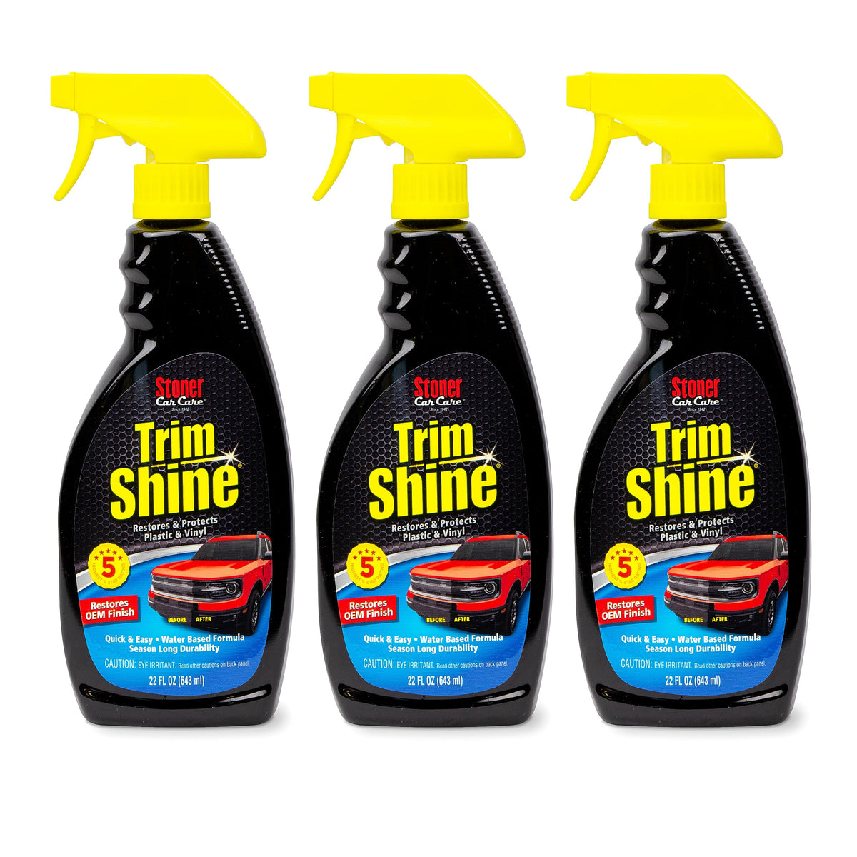 Stoner Car Care Trim Shine bottle front view for quick trim restoration