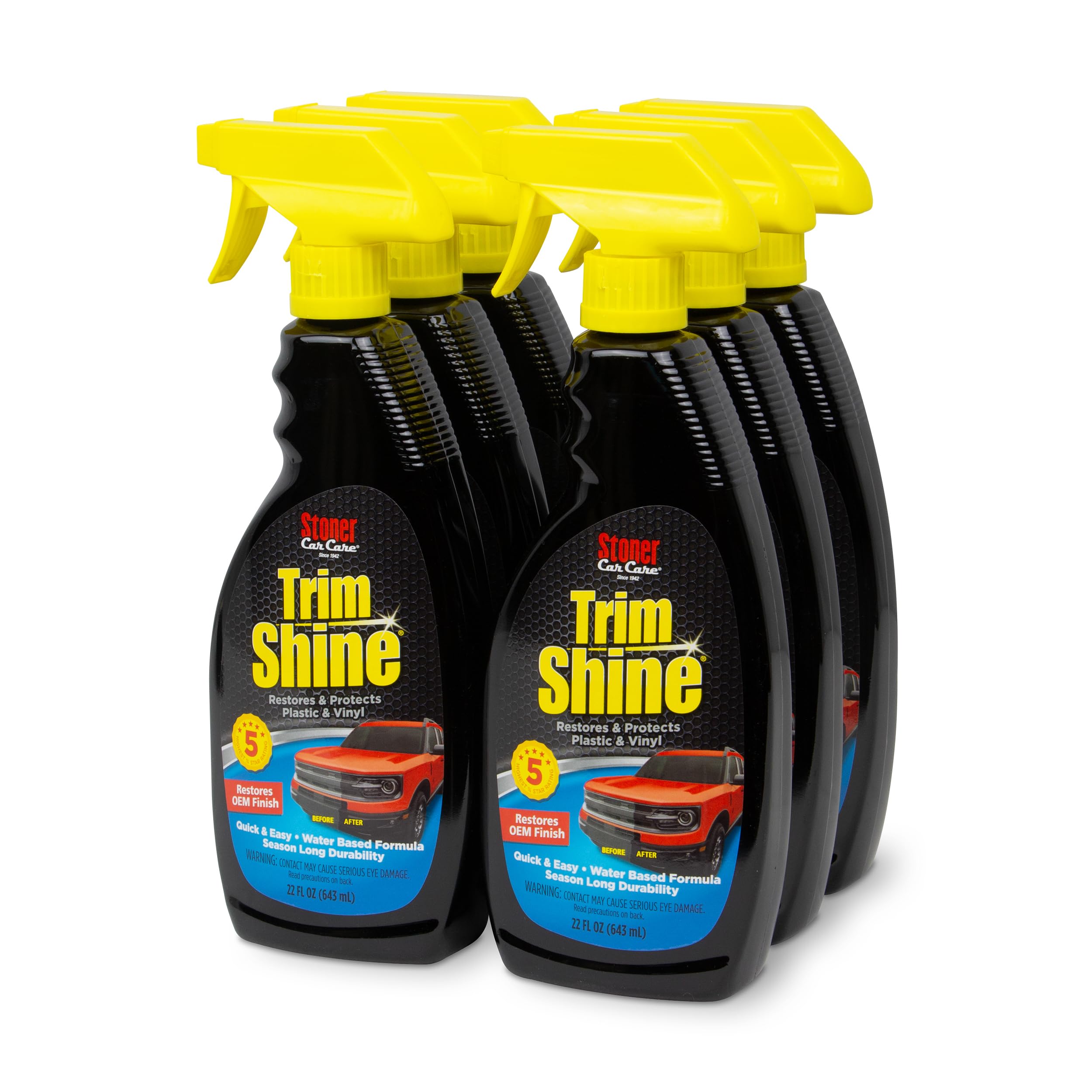 Stoner Trim Shine bottle pour demonstrating targeted application on dull trim