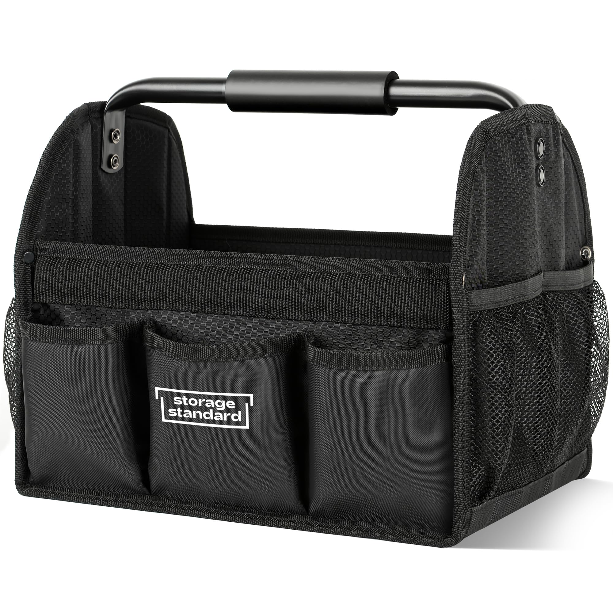 Storage Standard detailing caddy with handle for easy transport during jobs.