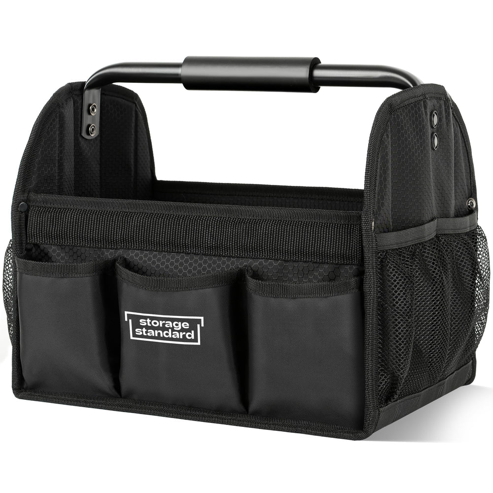 Storage Standard detailing caddy with handle for easy transport during jobs.