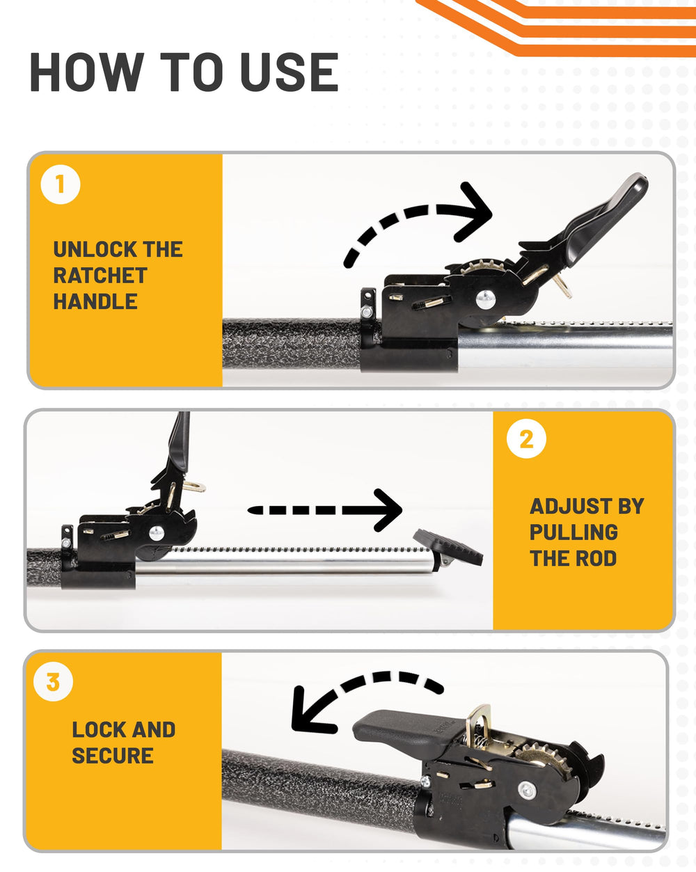 Strapinno cargo bar supports up to 330 pounds for versatile hauling.