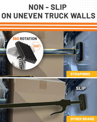 Strapinno rotatable stopper tightens post-ratcheting for precise fit.