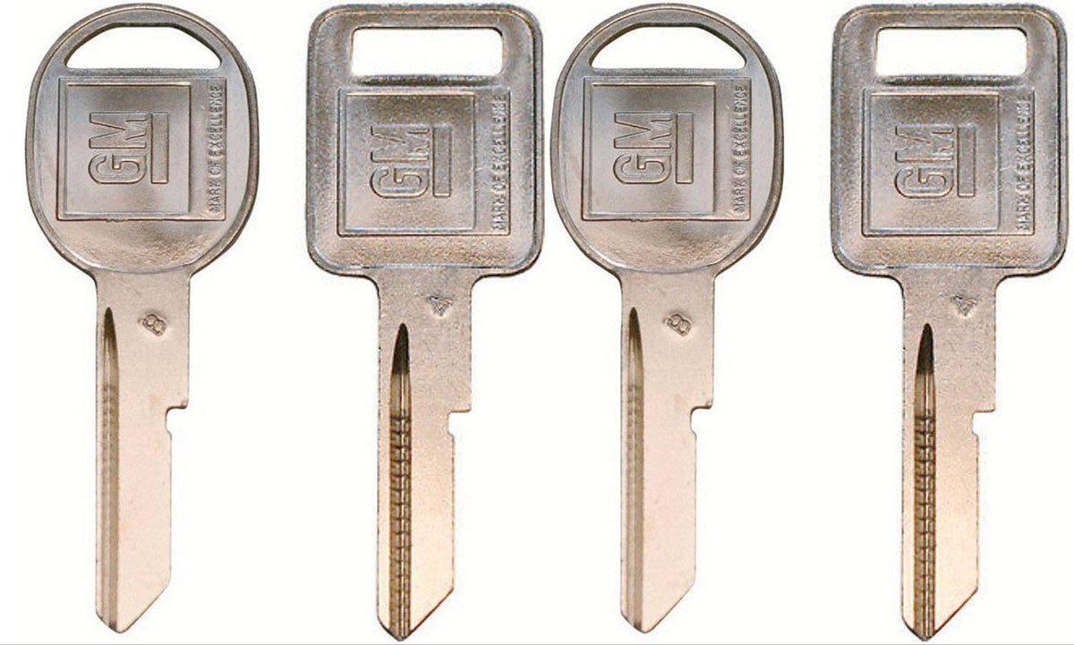 Strattec 4 keys ignition image: uncut blanks ready for locksmith cutting