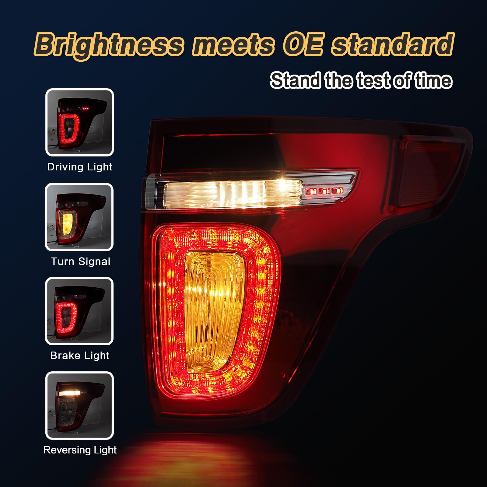 STRAUTOS LED tail light for Explorer delivers crisp illumination and reliability.