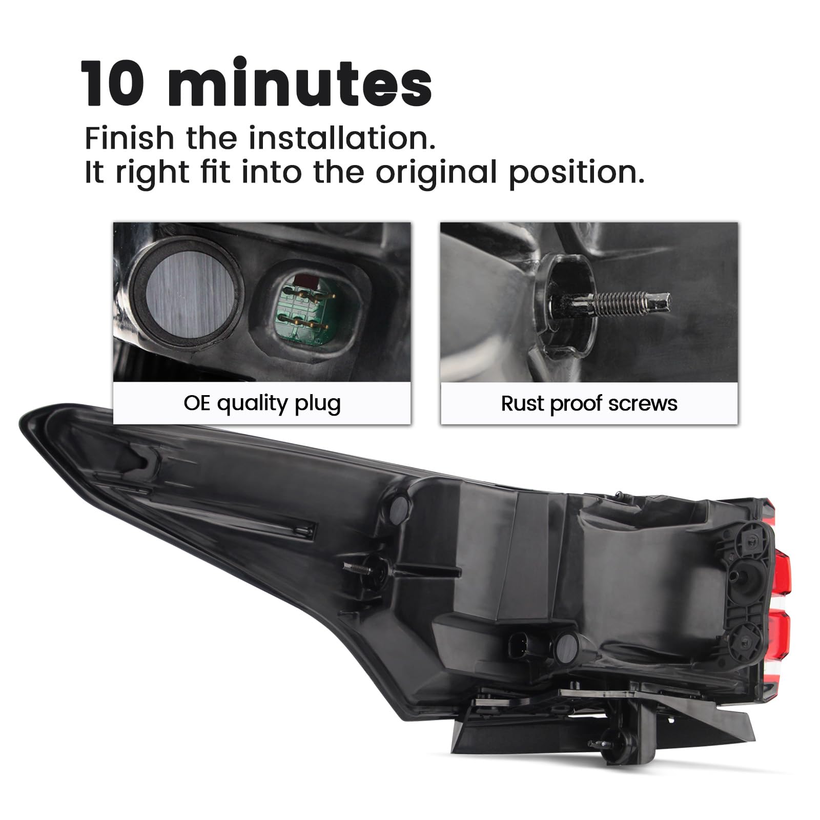STRECOS Chevy Traverse rear brake light demonstrates bright illumination for safety