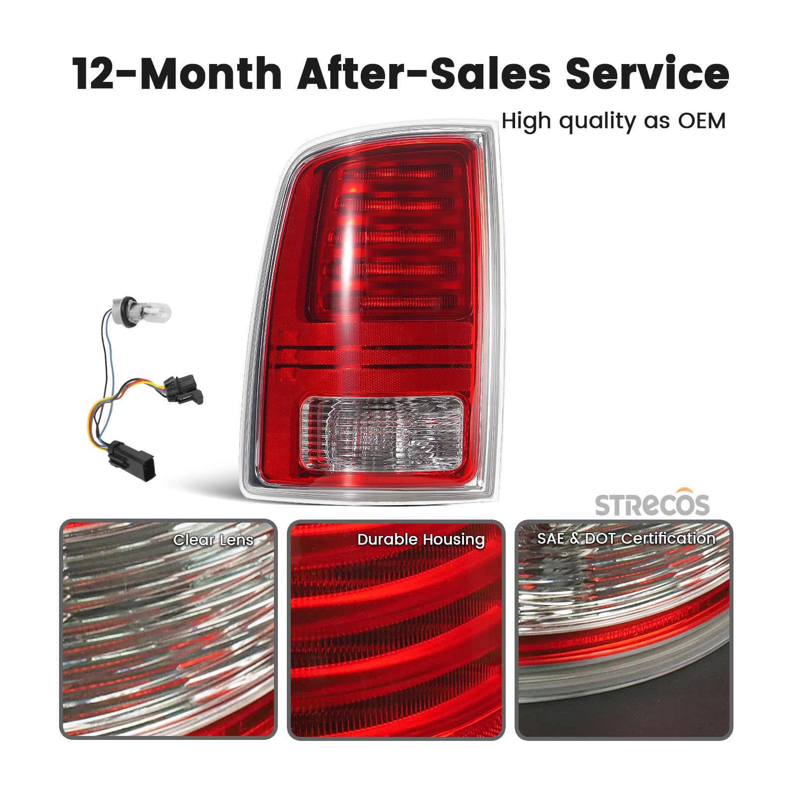 STRECOS Ram taillight right chrome housing improves signaling