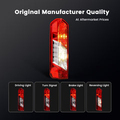 STRECOS Transit tail light close-up shows clear lens for brightness and signaling