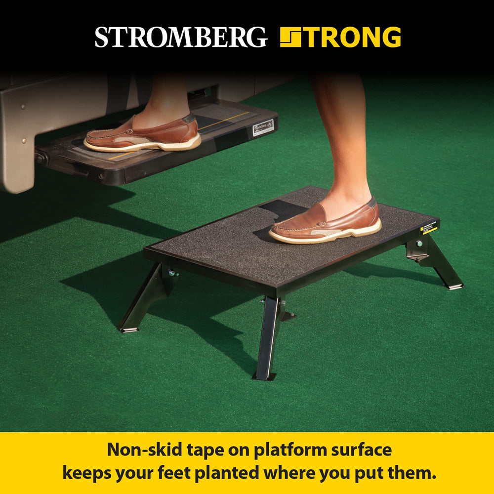 Stromberg Carlson sturdy 1.75-inch foot plates enhance stability on soft surfaces