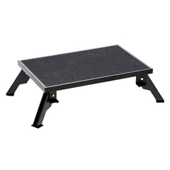 Stromberg Carlson platform step with folded legs for compact RV entry