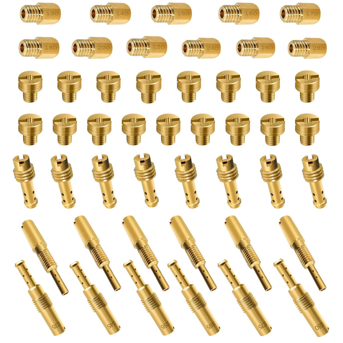 Strongthium jet kit main jet sizes for Mikuni, enabling precise fuel tuning.
