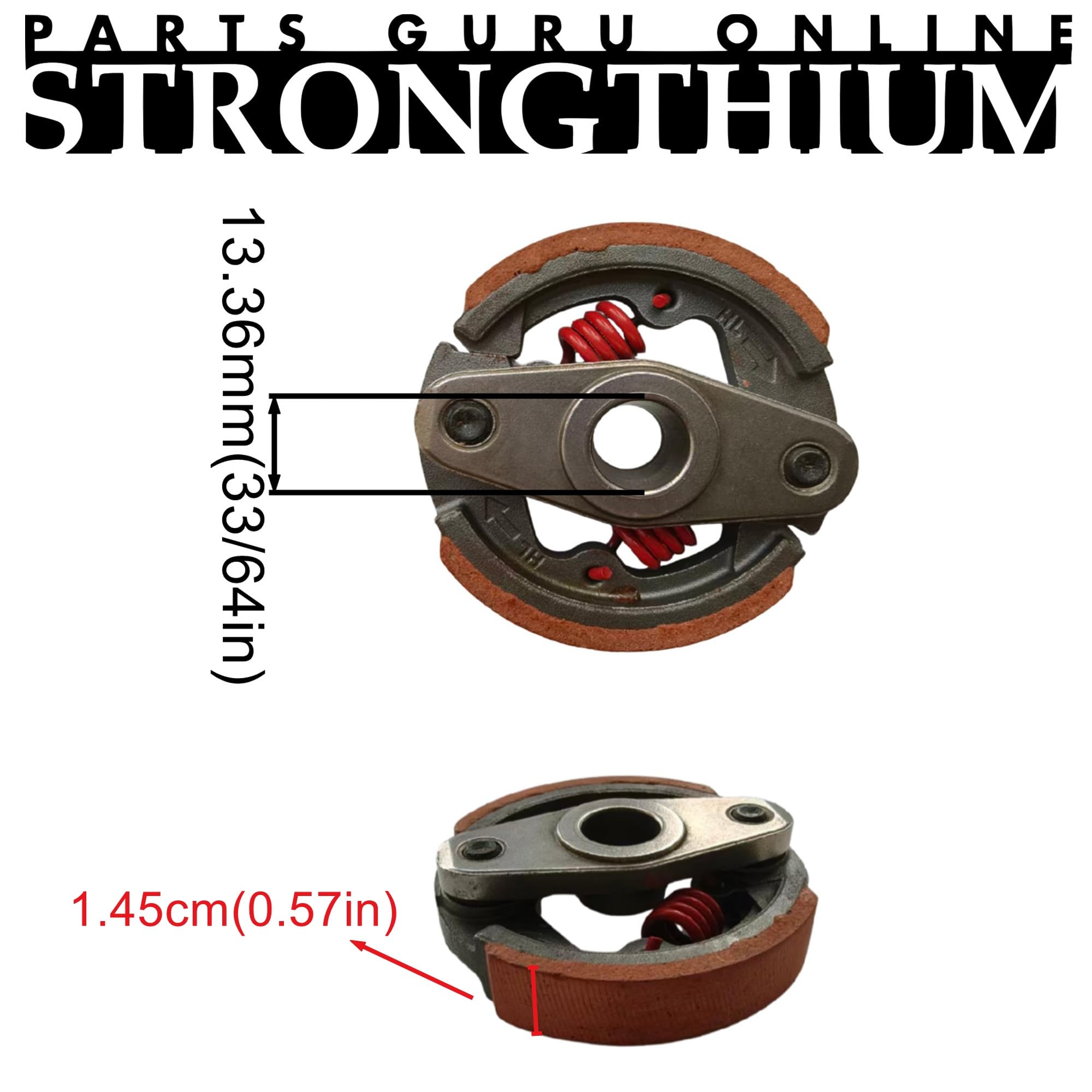 Strongthium 75mm clutch pad diameter ensures efficient power transfer on mini bikes