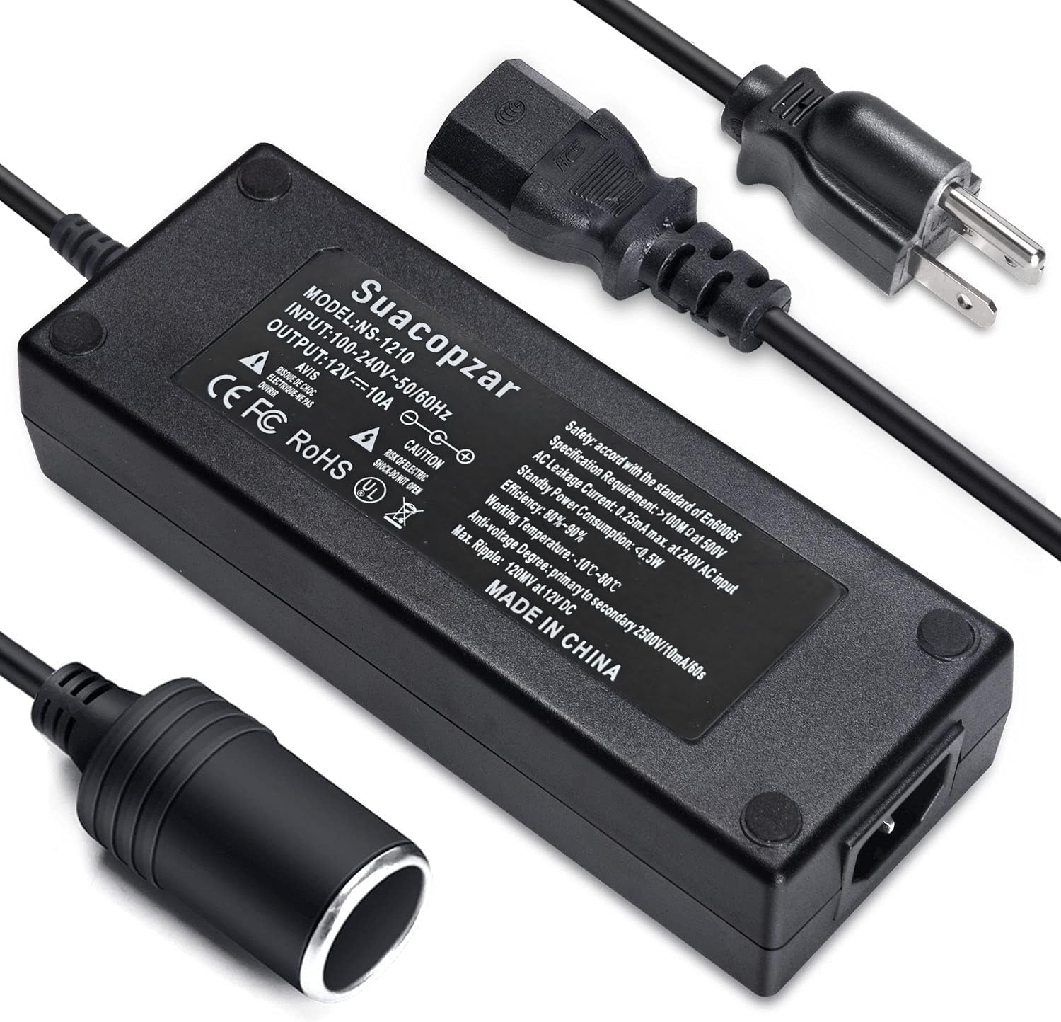 Suacopzar 10ft cord powers flexible home setups.