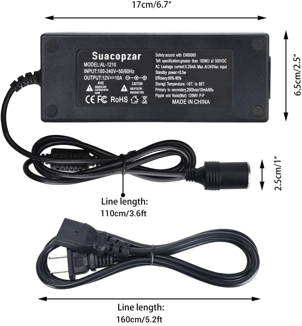 Suacopzar US 2-pin plug ensures easy connection.