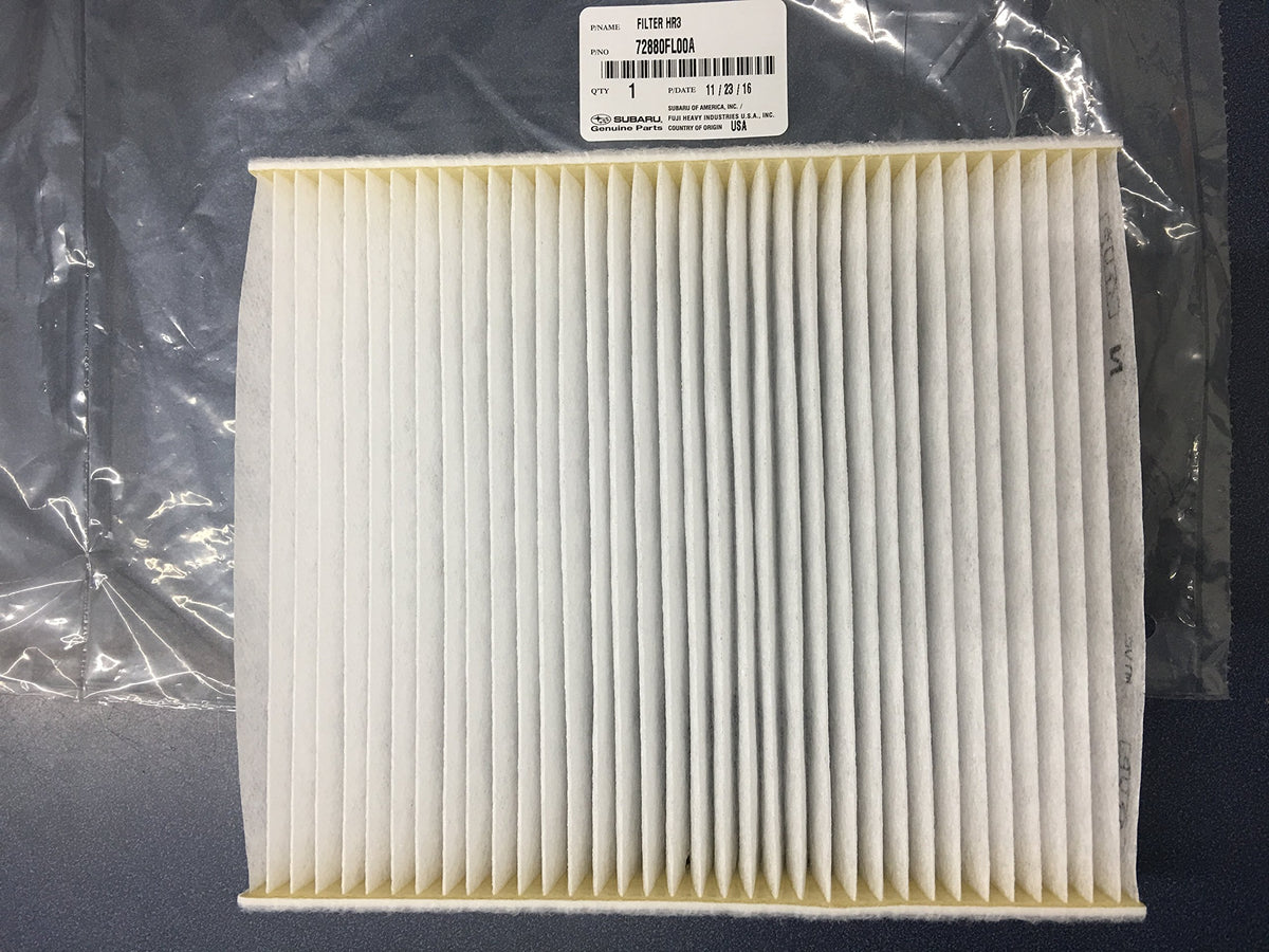 Subaru cabin air filter for Ascent, Outback, Legacy, and Crosstrek maintains clean cabin air.