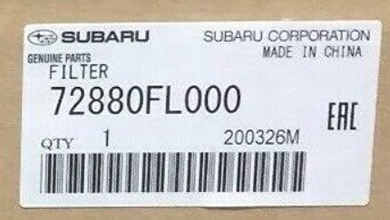 Subaru Genuine cabin air filter packaging for Forester and WRX, enabling quick, clean interior air.