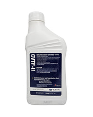 Subaru CVTF-II fluid usage diagram shows compatible CVT applications and proper installation steps.