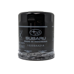 Subaru engine oil filter 15208AA21A with updated design for cleaner oil
