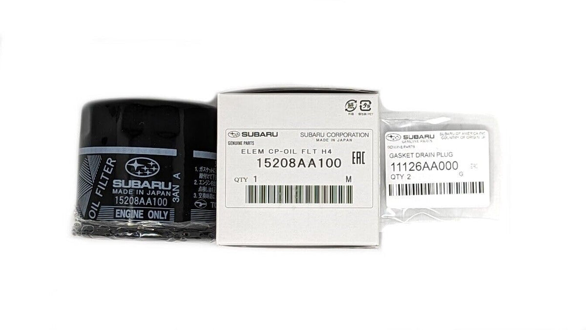 Subaru oil filter 15208AA100 close-up for clean engine oil during service