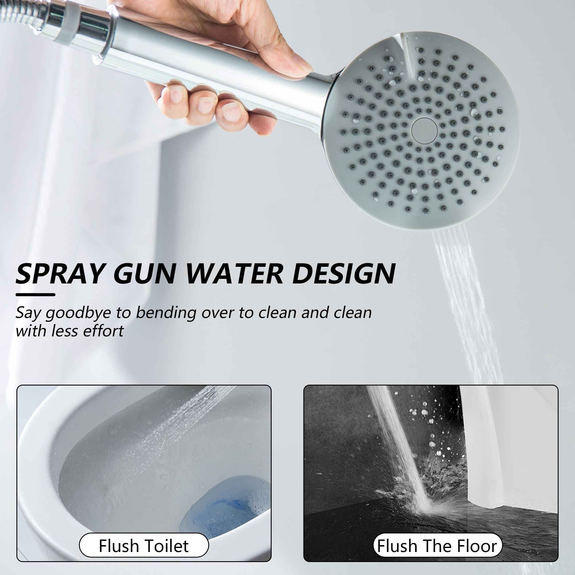 SUBEIXI 59-inch hose offers flexible indoor and outdoor shower placement