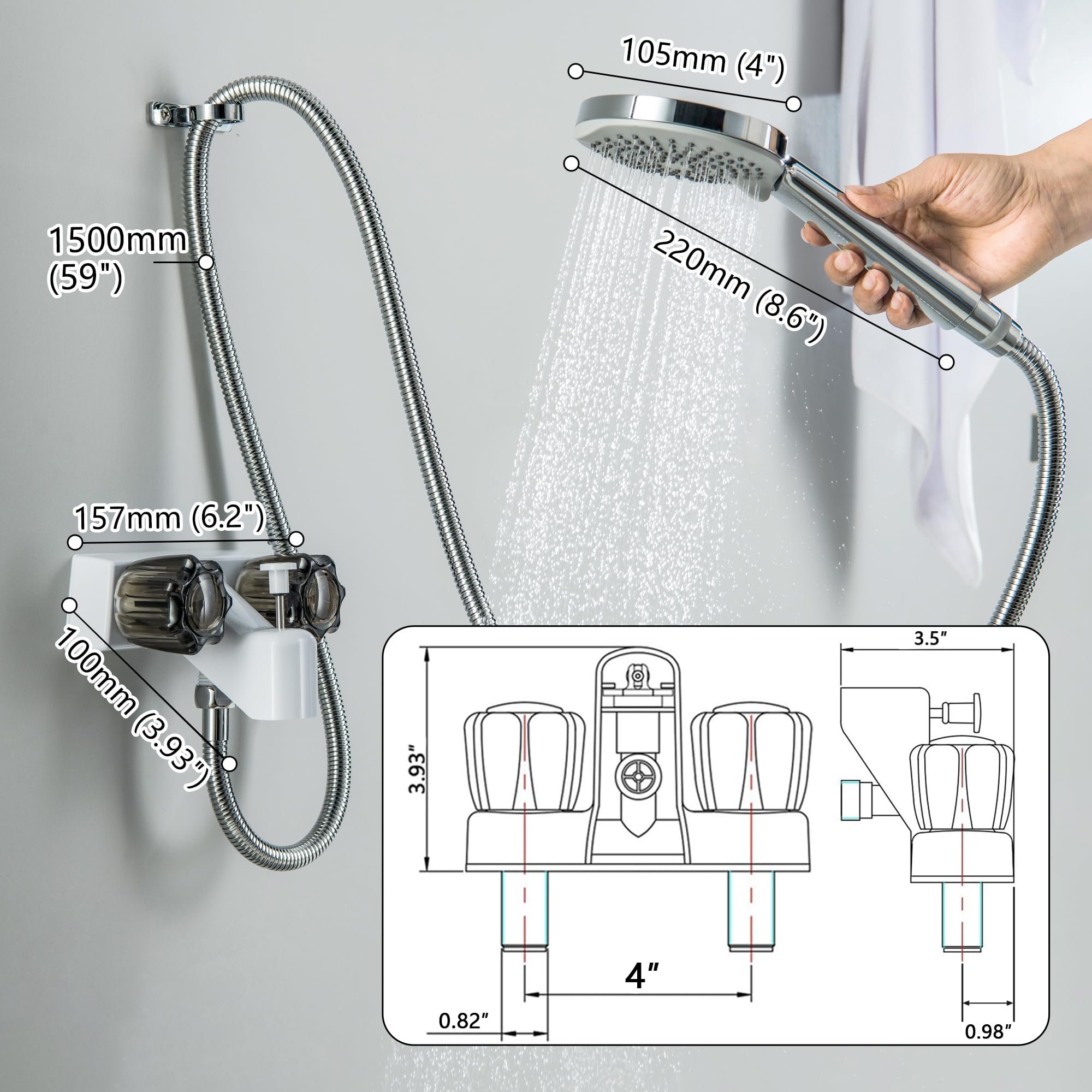 SUBEIXI rust-proof ABS design with acrylic knobs ensures durable temperature control