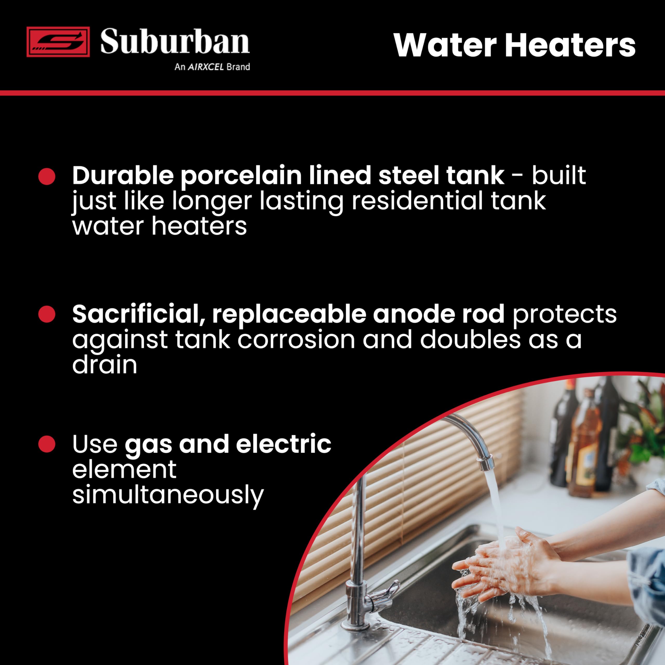 Suburban SW10D DSI ignition demonstrates quick, reliable hot water startup on demand