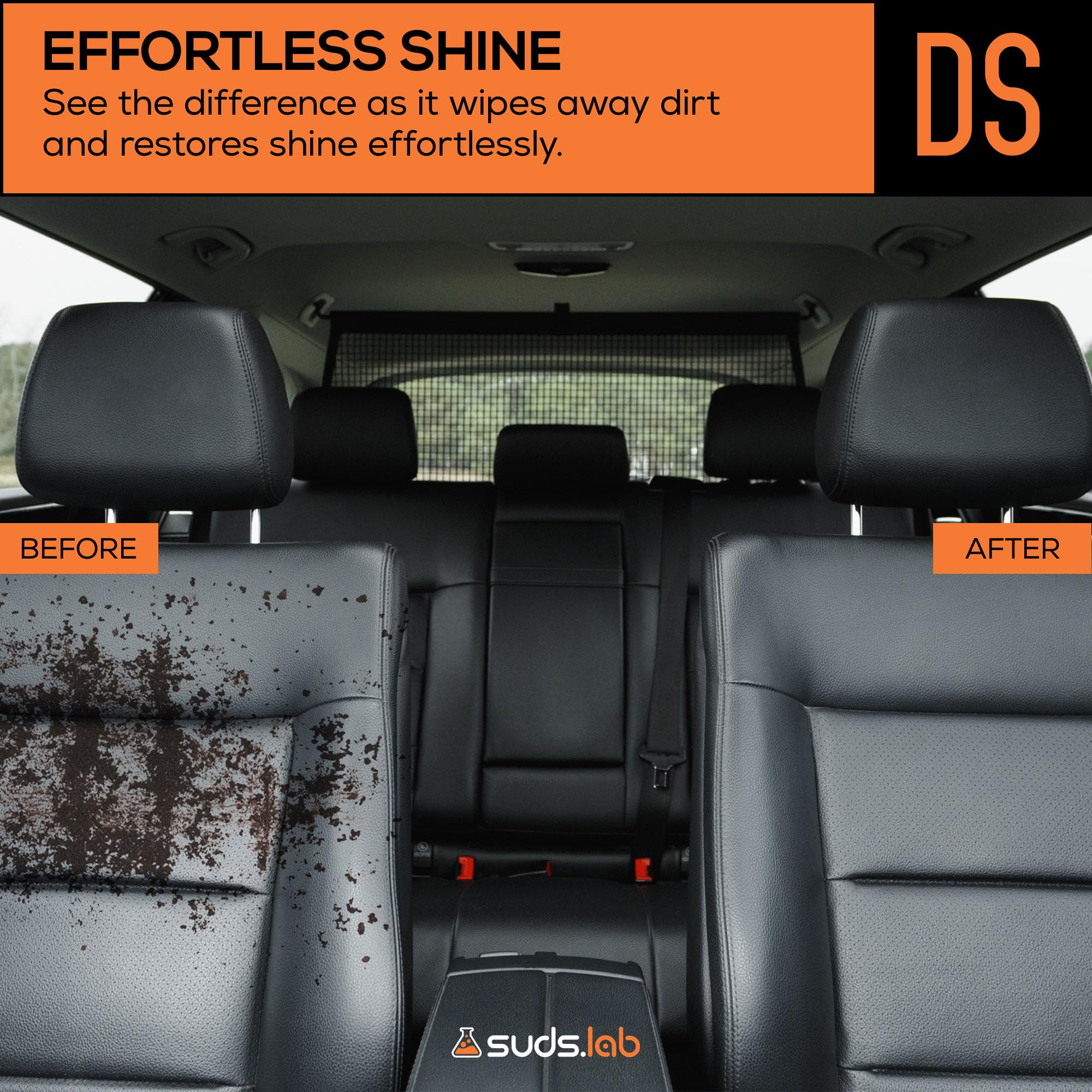 Suds Lab DS detailing scrub sponge suitable for multi-surface use on plastics and leather.