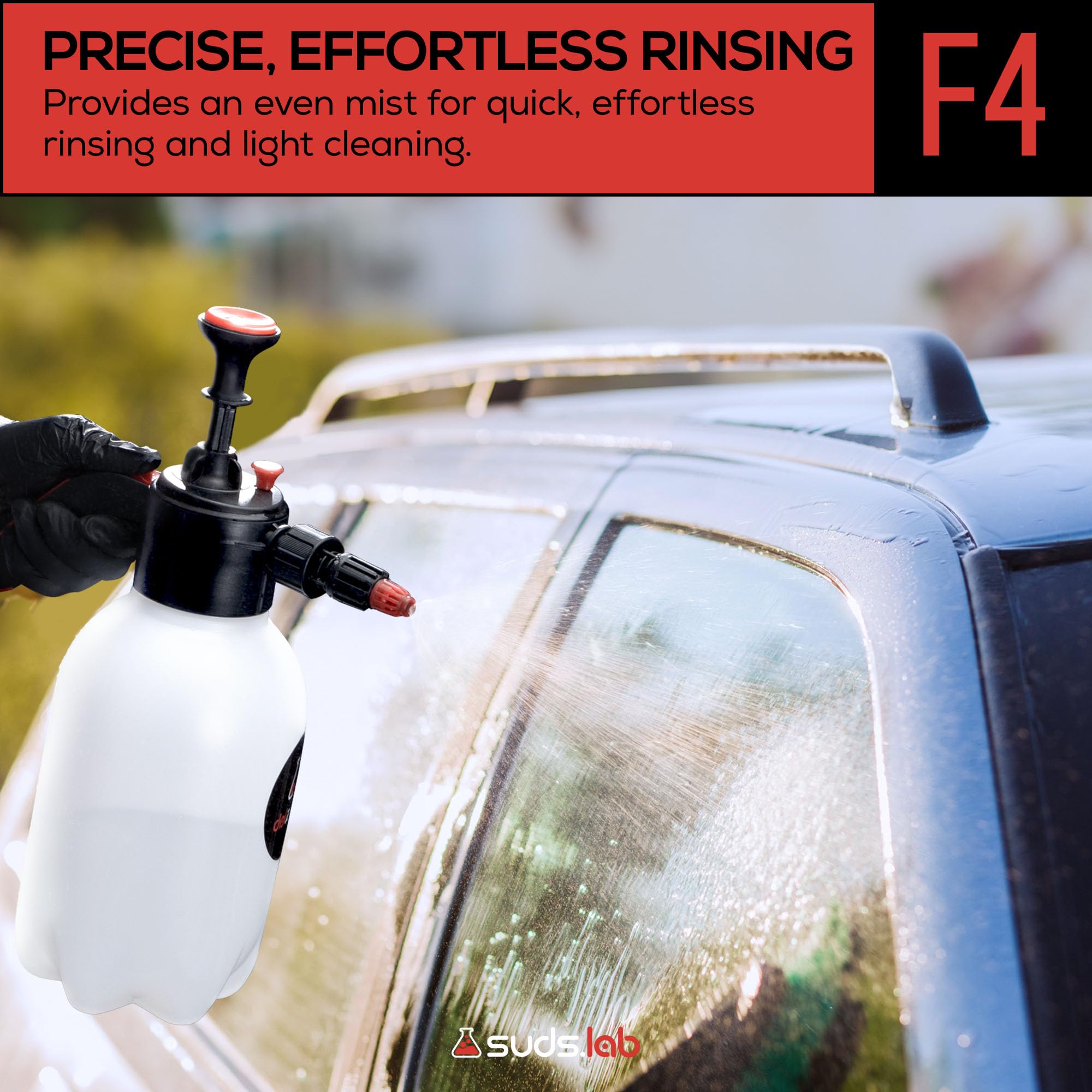 Suds Lab F4 car detailing setup ideal for exterior and interior cleaning