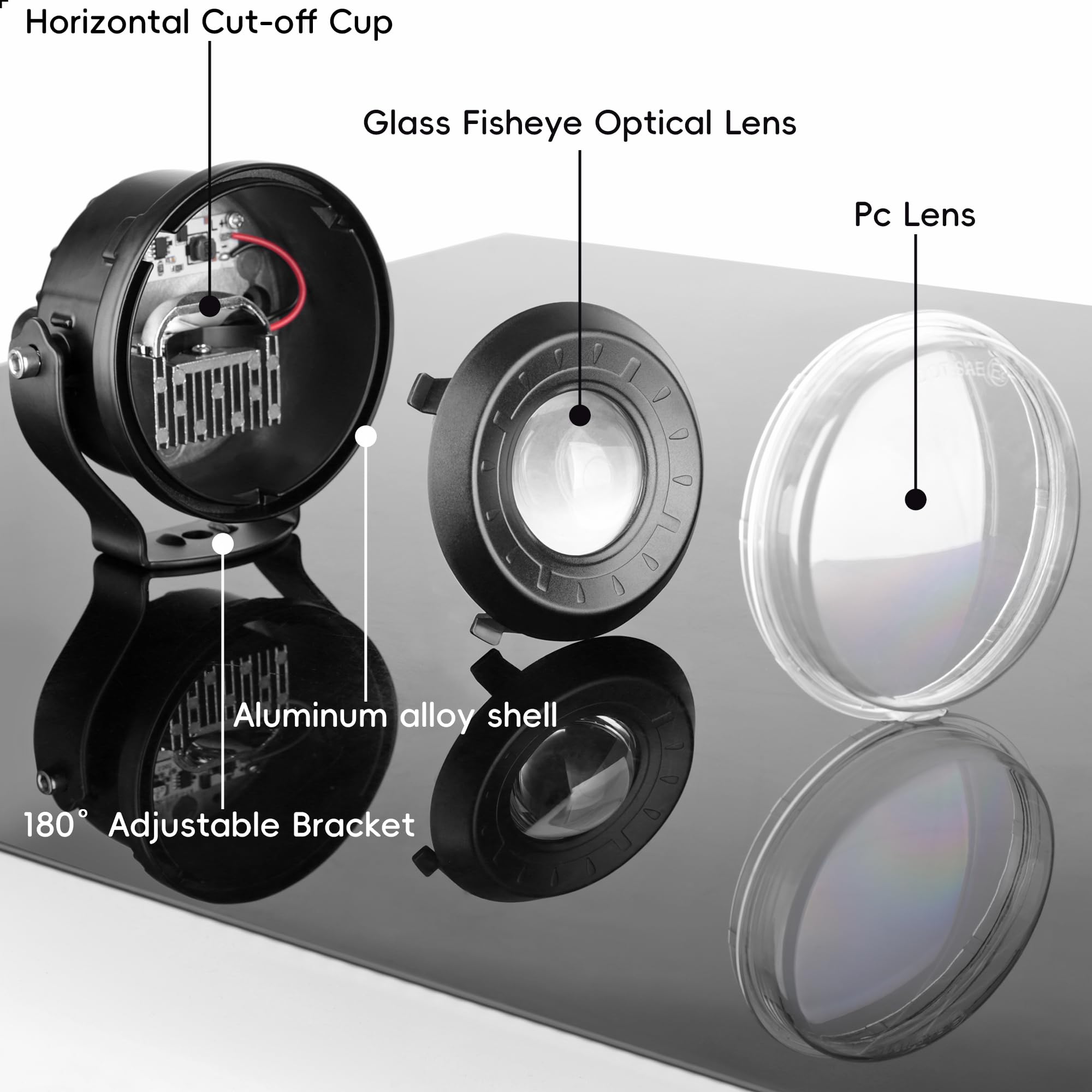 SUFEMOTEC 60W LEDs deliver bright white light for foggy conditions.