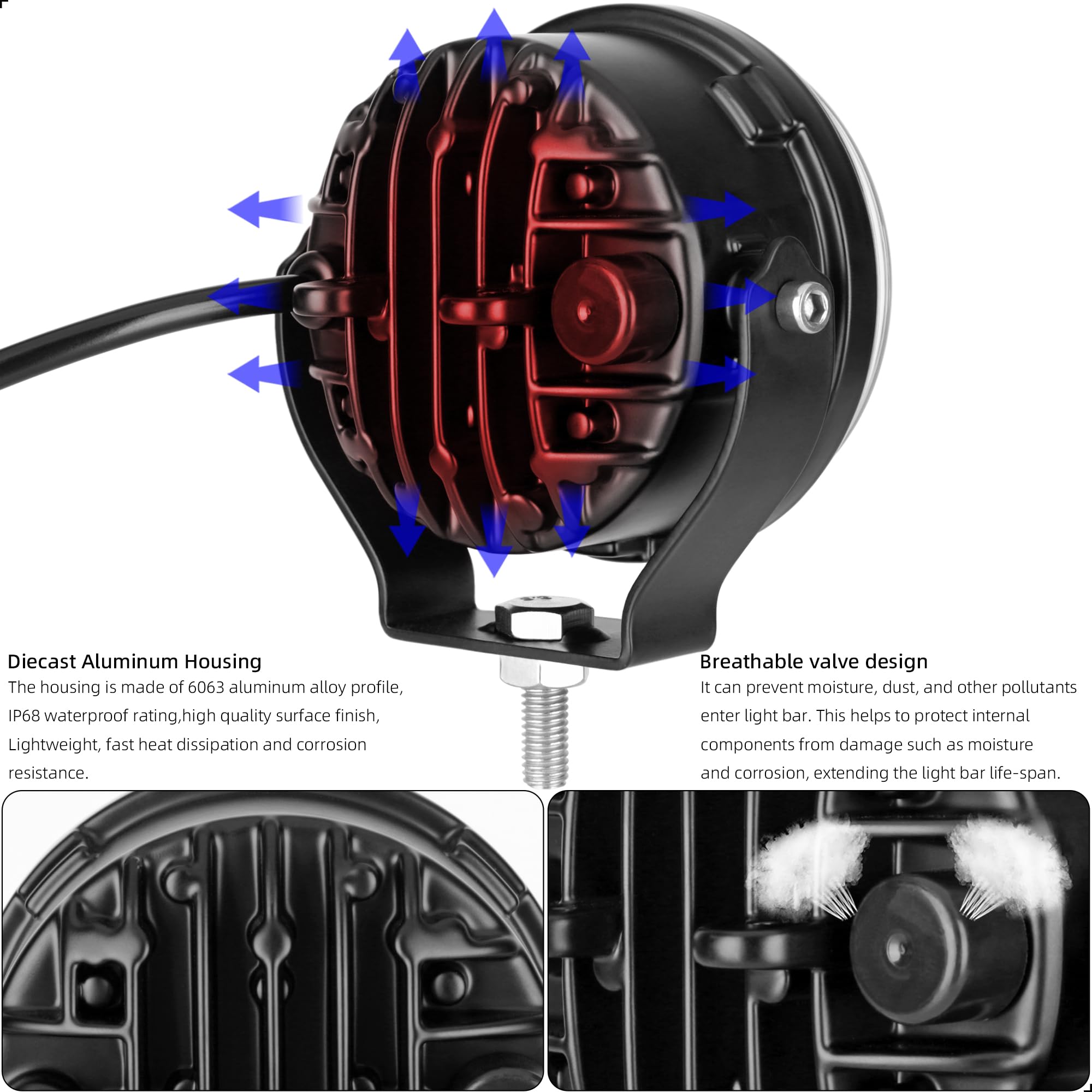 SUFEMOTEC wide illumination range improves left-right visibility on trails.