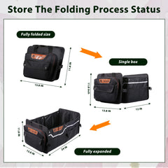 SugarFox 70L trunk organizer folds to save space when not in use.