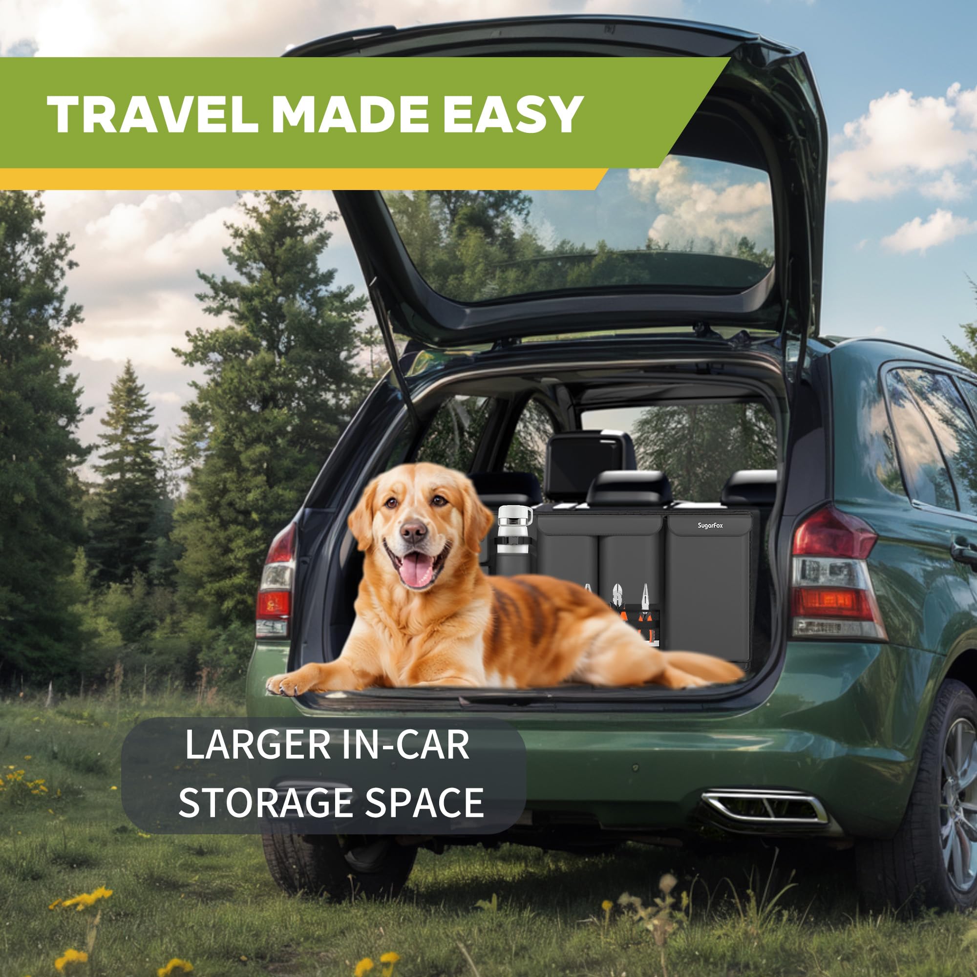 SugarFox space-saving design frees trunk space for luggage