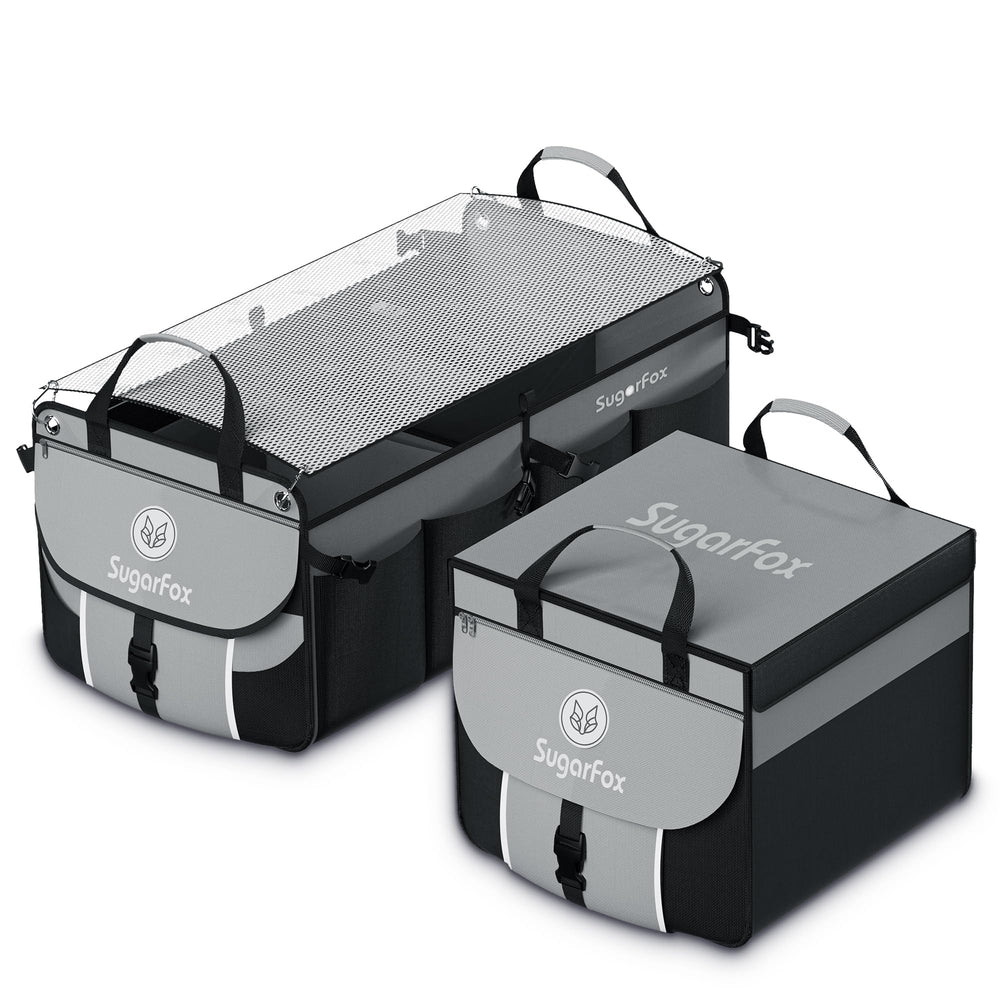 SugarFox trunk organizer with 63L+26L modular storage for a tidy SUV trunk.