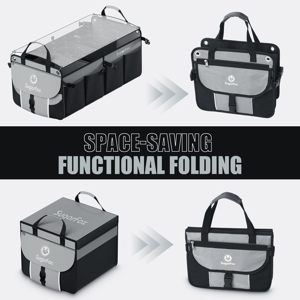 SugarFox non-slip base keeps the trunk organizer steady on roads.