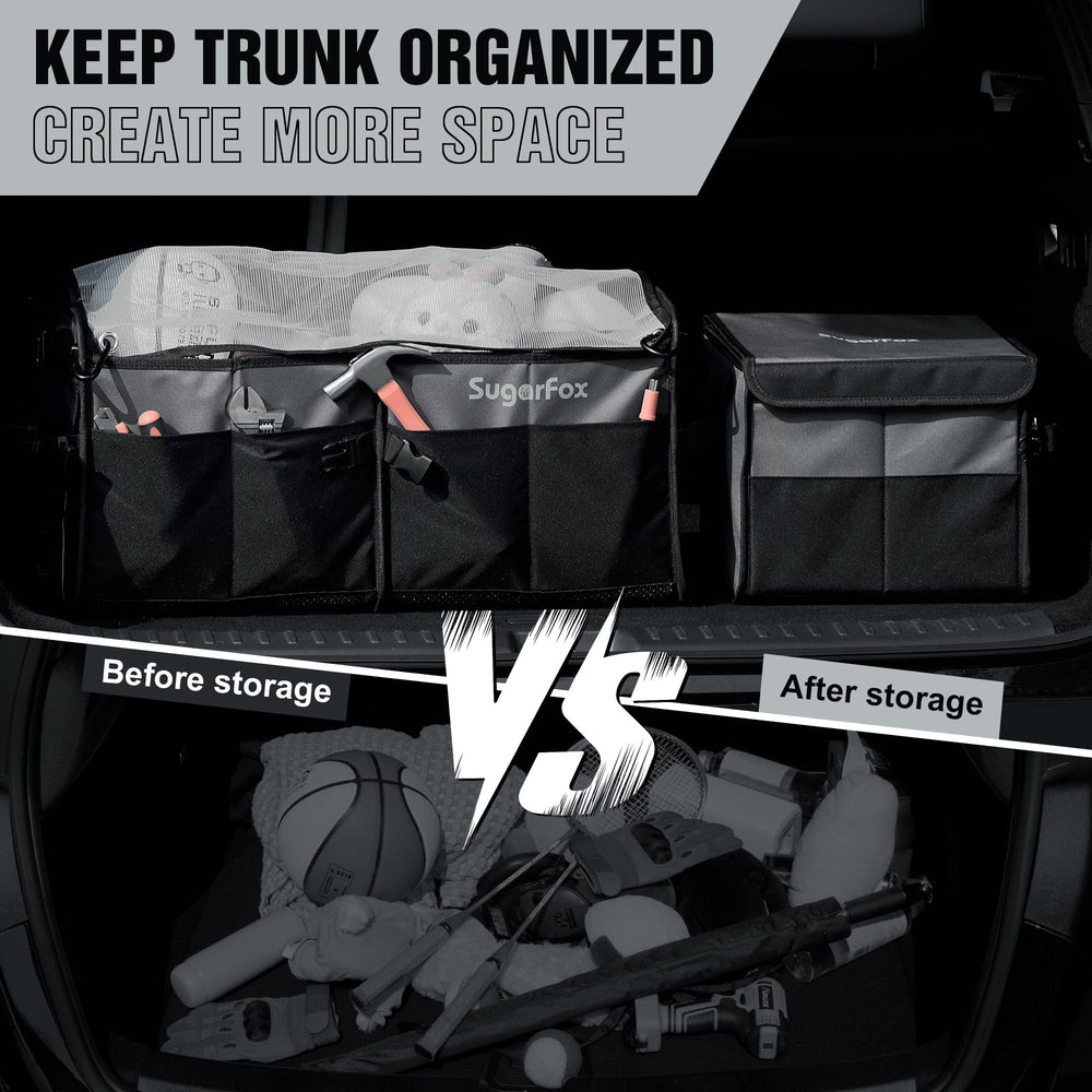 SugarFox trunk organizer ready for daily use in SUV.