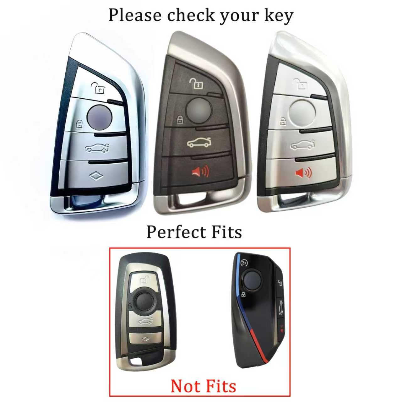 SUGOPADEN key fob cover showing compatibility for BMW X1–X8 series.