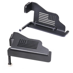Sukemichi front foot pegs on Jeep TJ with doors off, providing stable footing.