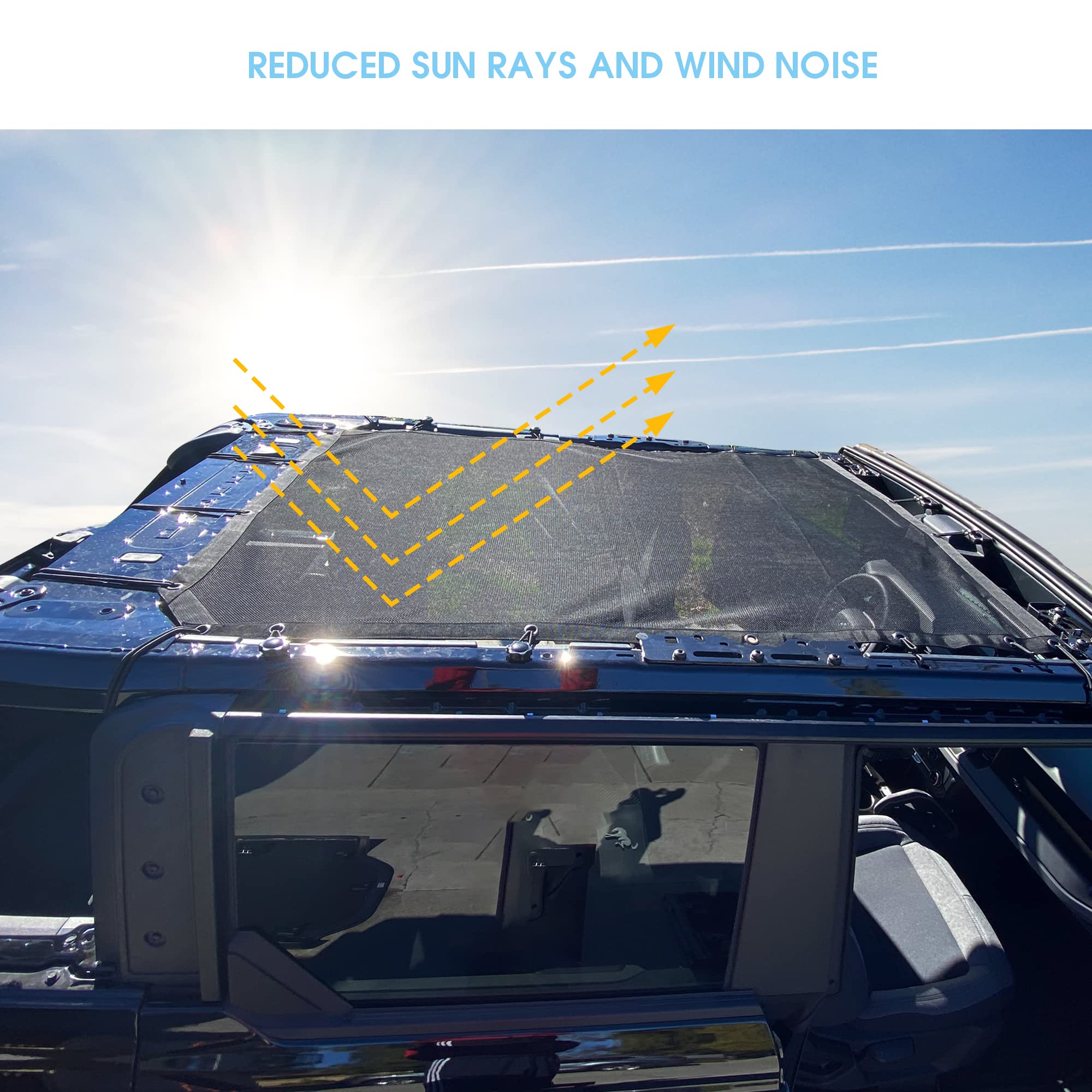 Sukemichi Bronco sunshade with rust-proof copper grommets for durability.
