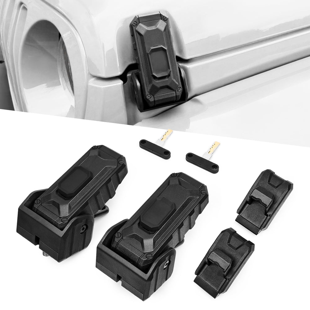 Sukemichi hood latch assembly on Wrangler JL secures the hood