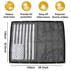 Sukemichi Jeep Wrangler TJ sunshade mesh on the top reduces wind noise