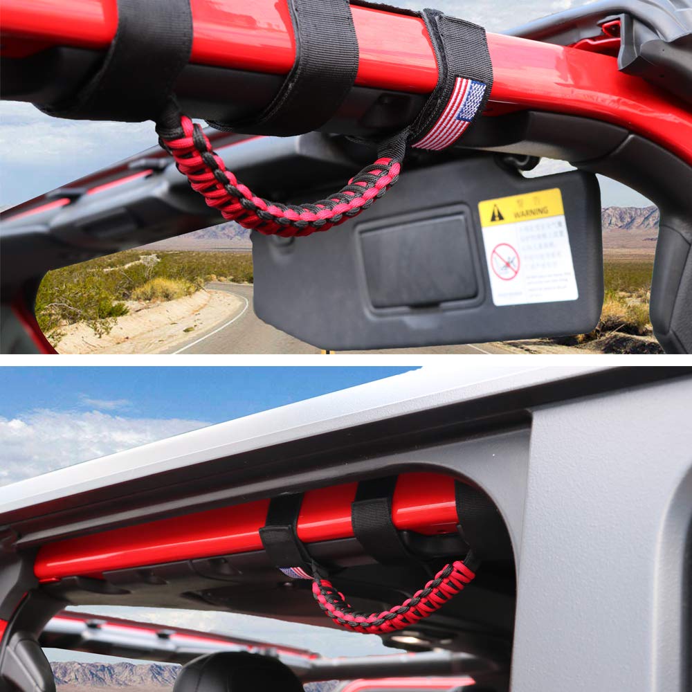 Sukemichi off-road roll-bar accessory red improves vehicle grip.