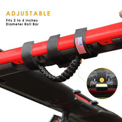Close-up of roll bar compatibility 2.0-4.0 inches.