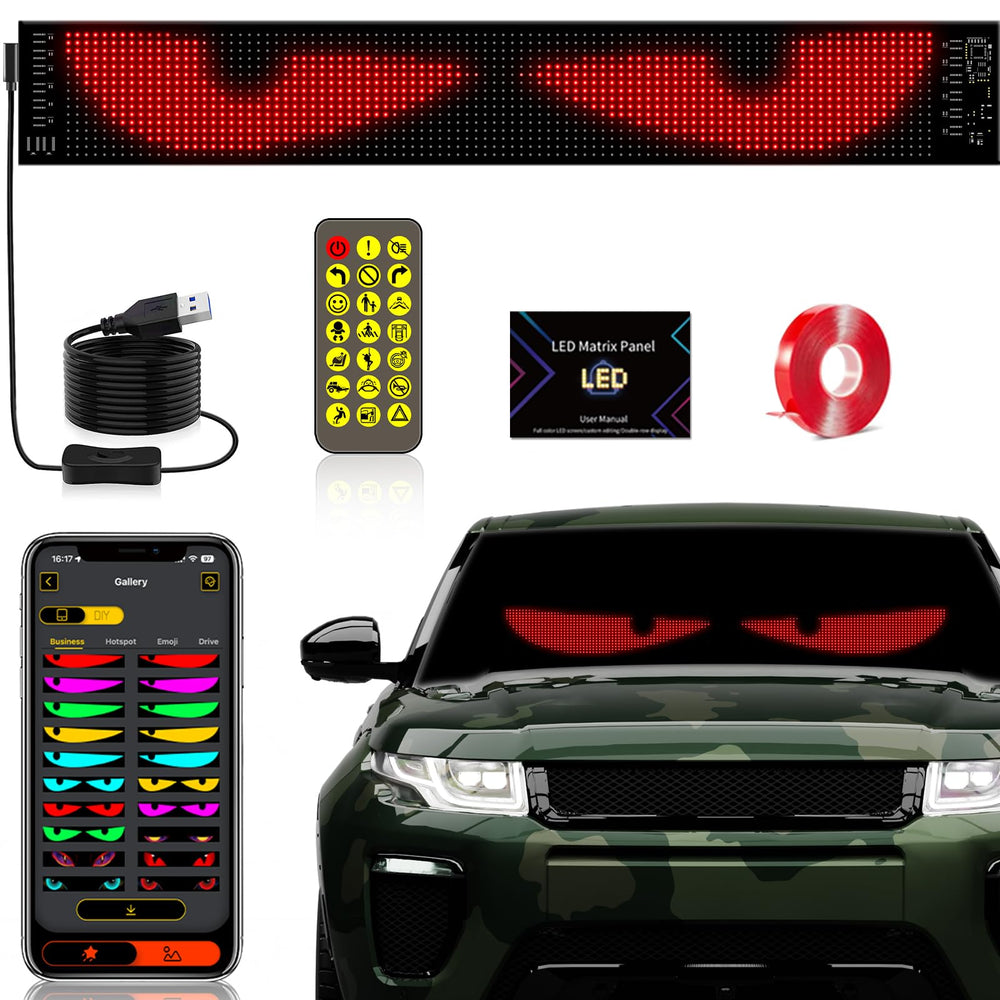 Sulmeyhub Devil's Eye windshield display glows vividly for night visibility.