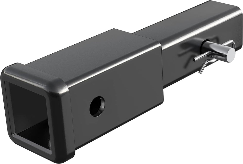 Sulythw 2-inch hitch extender steel construction for added reach and clearance.