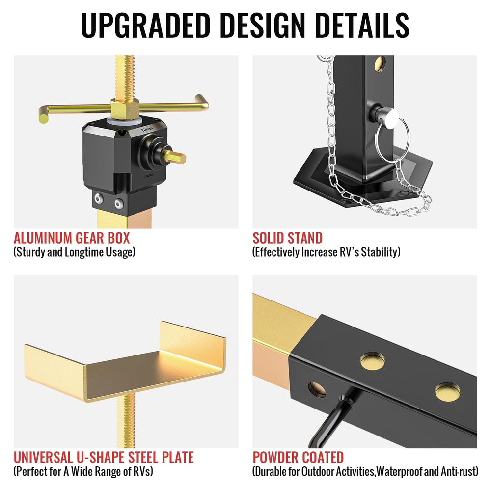 Sulythw heavy-duty camper jack construction offers durable support on rough terrain