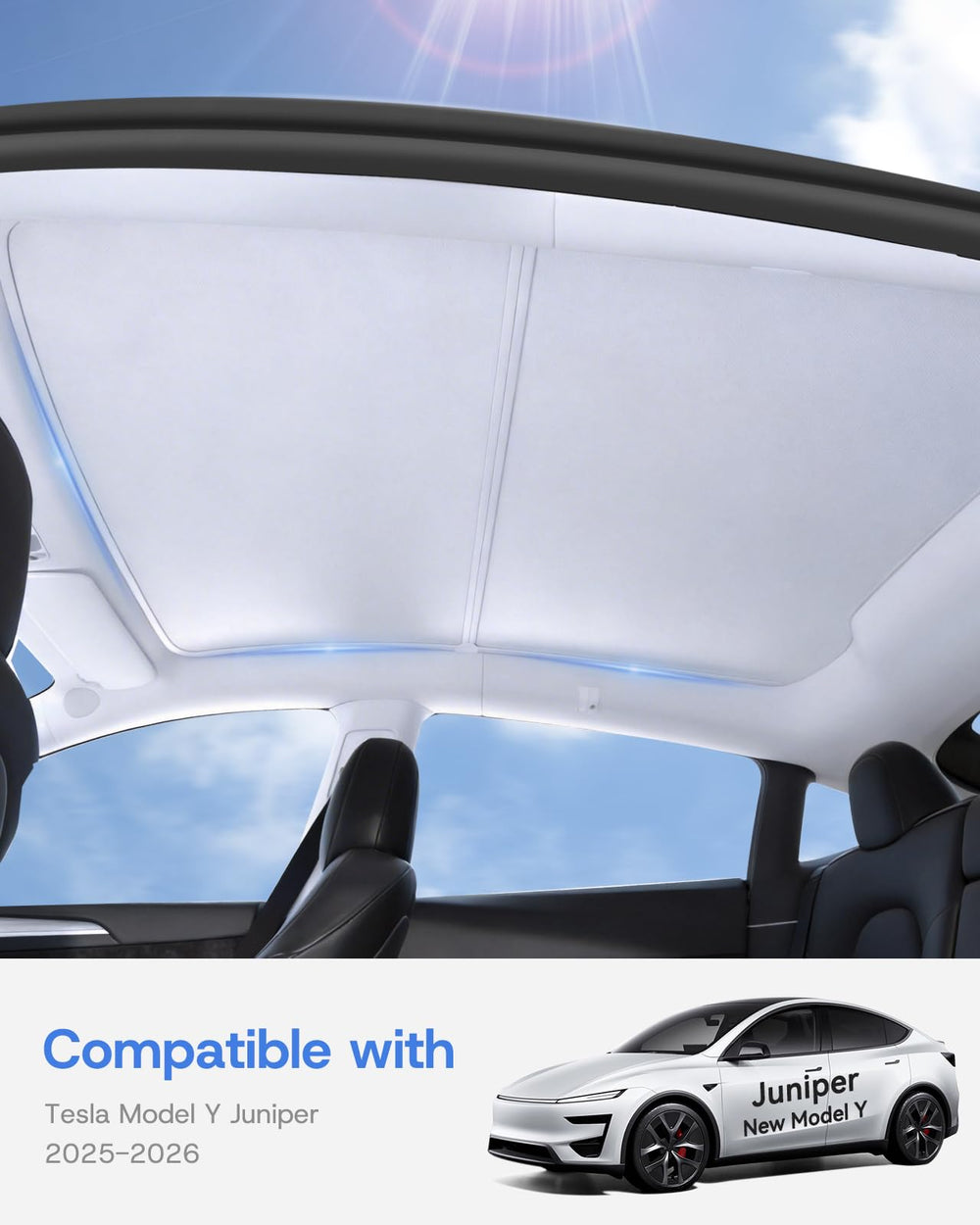 SUMK Sunshade helps keep interior materials cooler and protected from sun.