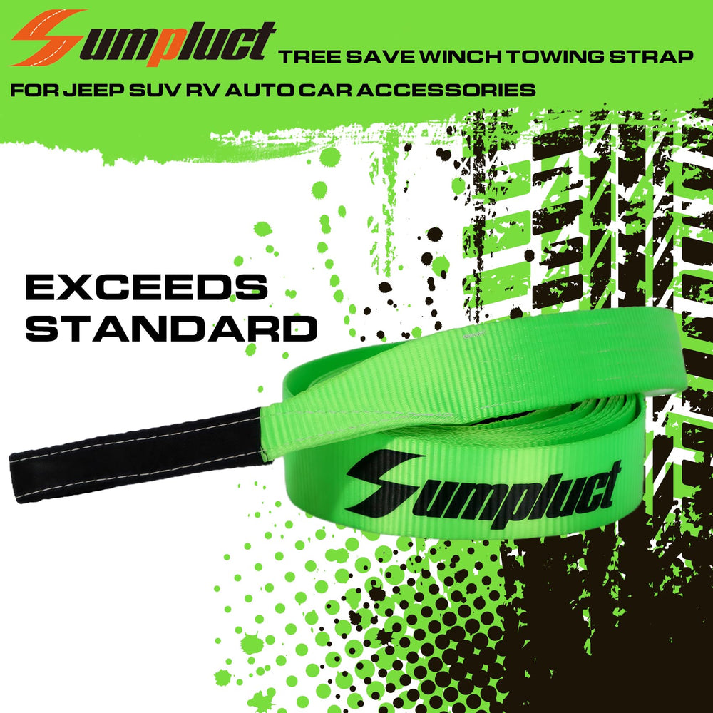 Sumpluct tow strap demonstrates universal compatibility with hitch and winch