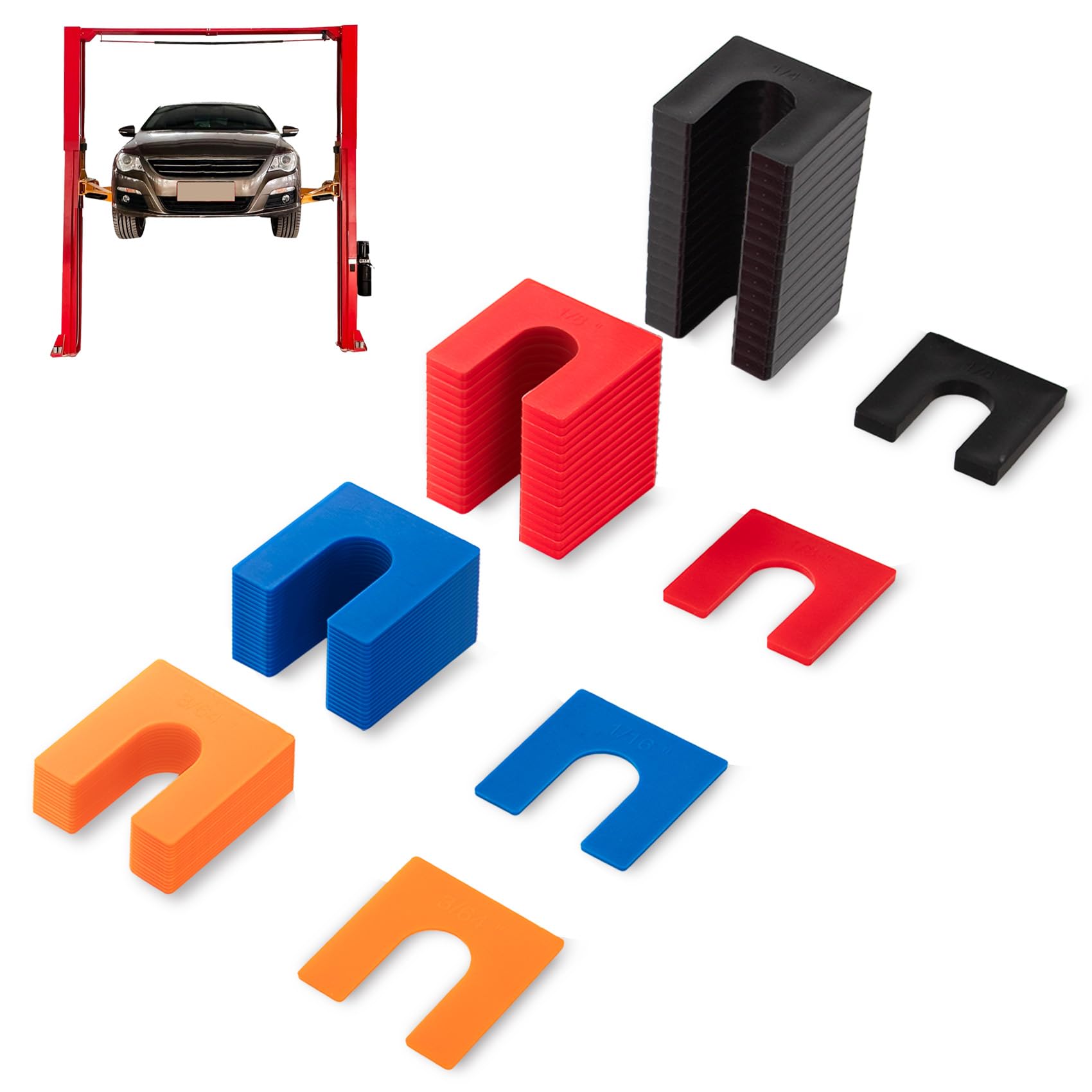 SunDiss blue 1/16 inch shim for precise height adjustment on 2- and 4-post lifts