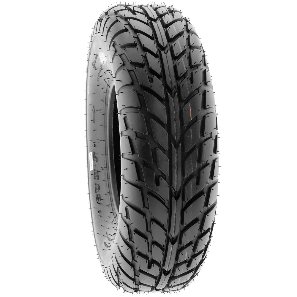 SUNF 14570x6 ATV tire low-profile design supports controlled sliding.