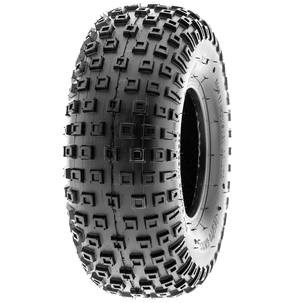 SUNF A011 tread pattern close-up reveals confident handling on rough terrain.